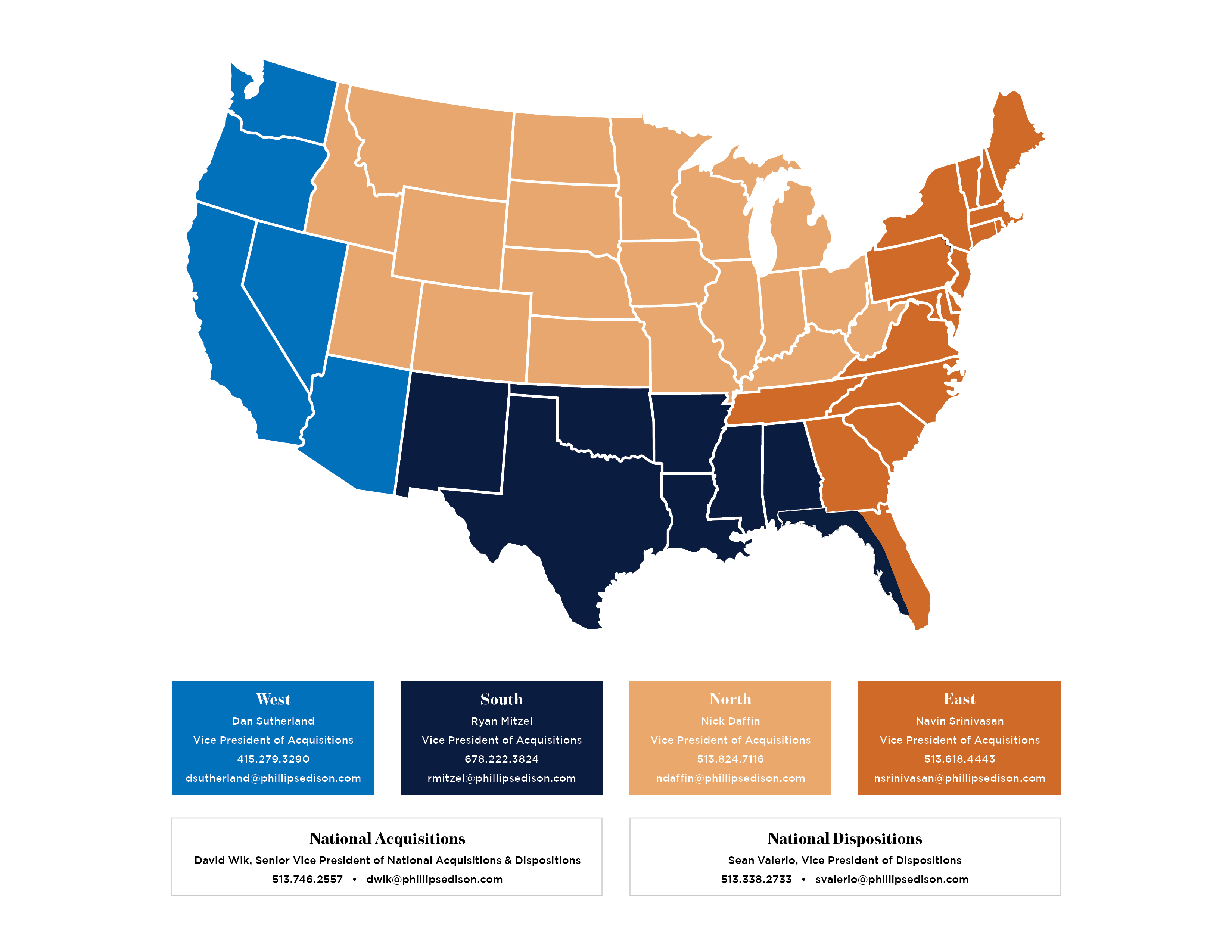 Acquisitions contact information Map