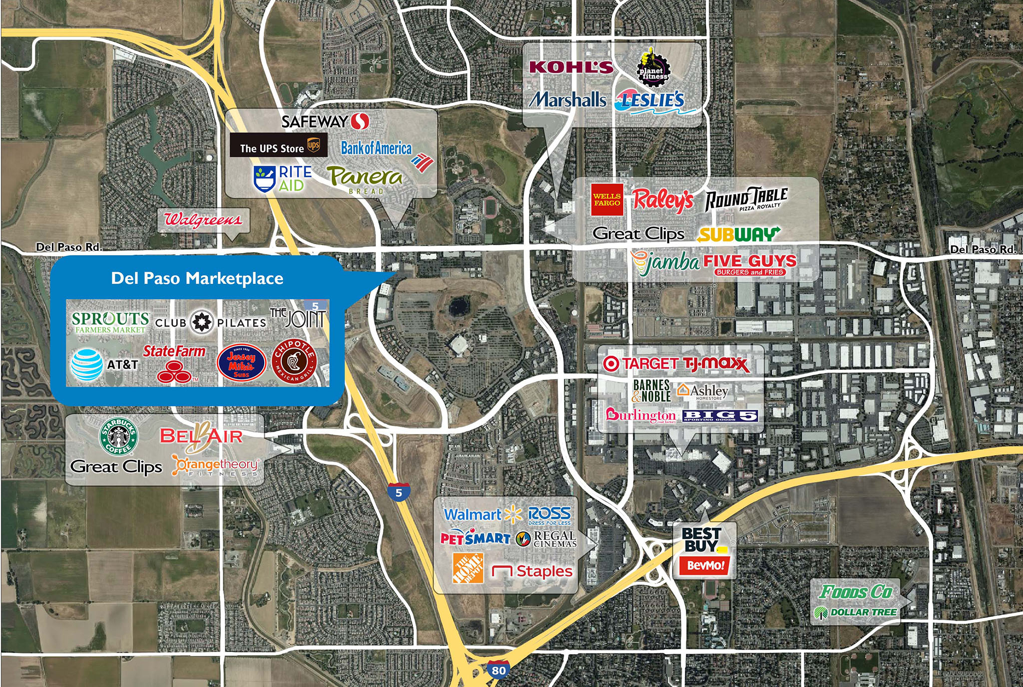 Retail Space for Lease in Sacramento, CA Del Paso Marketplace PECO