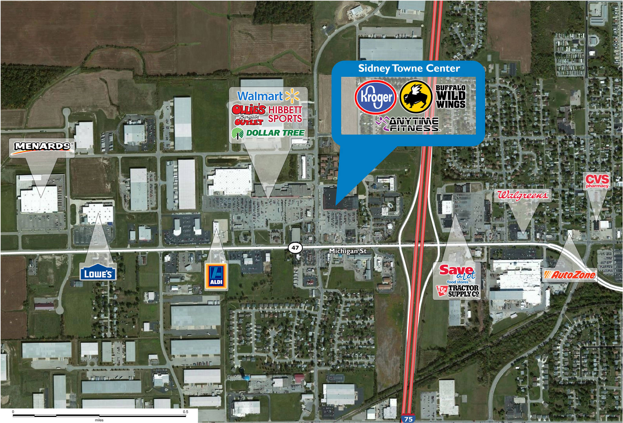 Retail Space for Lease in Sidney, OH Sidney Towne Center PECO
